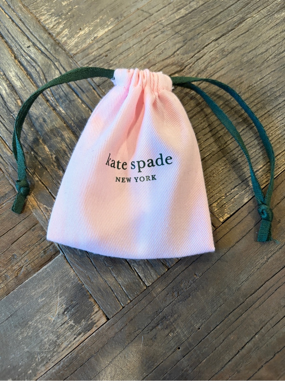 Kate Spade OS Pink Small Jewelry Pouch Microfiber Drawstring Storage Bag